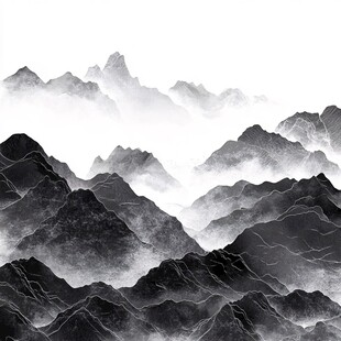 水墨群山图