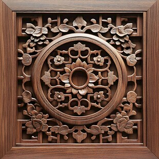 中式木雕花窗 传统工艺之美