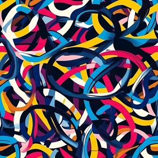 多彩交织线条抽象图案