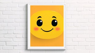 墙上的可爱笑脸装饰画
