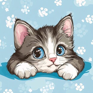 可爱萌猫趴卧的温馨画面