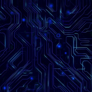 科技感蓝色电路线条背景图