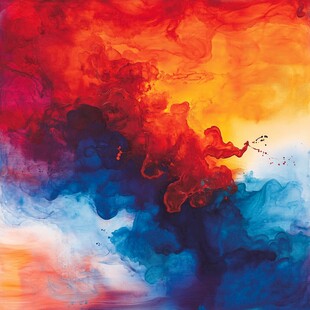 色彩交融的梦幻水墨景观