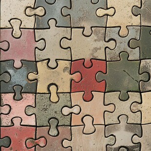 多彩拼图碎片待完整