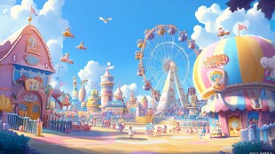 梦幻绚丽的童话风游乐园