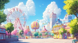 梦幻缤纷的童话风格游乐园