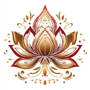 金色莲花精美图腾纹样