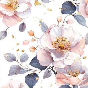 粉色花卉水彩图案背景