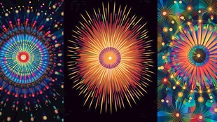 绚丽多彩的抽象烟花图案