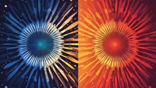 双色调放射状炫彩背景图案