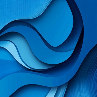 蓝色动感立体纸艺波浪图案