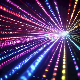 炫彩光线放射特效背景图