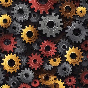 多彩齿轮图案背景