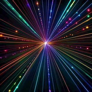 炫彩光线放射特效背景图