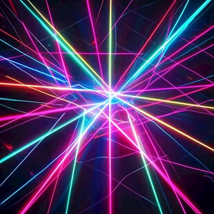 炫彩激光光线放射效果