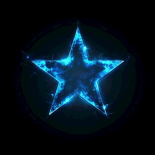 蓝色炫酷发光五角星背景