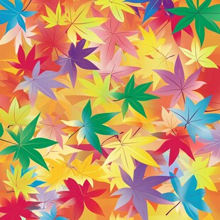 多彩枫叶图案背景纹理