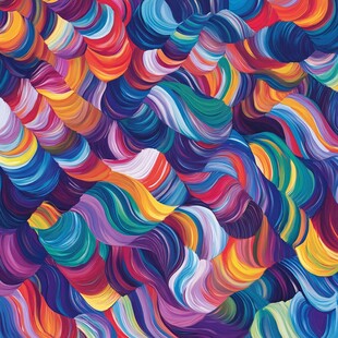 绚丽多彩波浪纹抽象图案