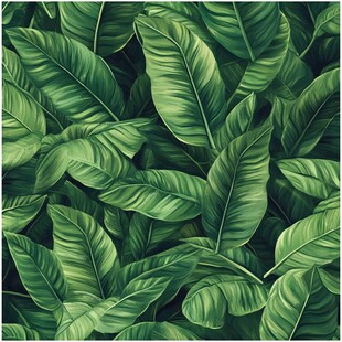 热带绿叶无缝图案背景