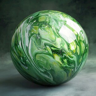 绿色梦幻纹理艺术玻璃球