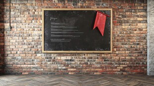 砖墙黑板场景布置