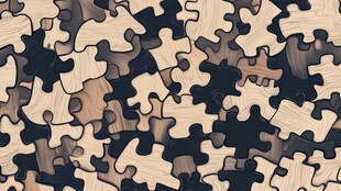 拼图碎片的无序排列