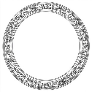 简约线条编织圆形装饰框