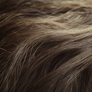 柔顺光泽的棕色发丝