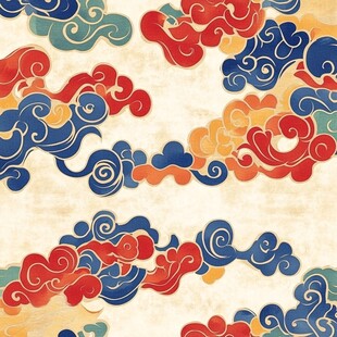 中式传统祥云图案纹理