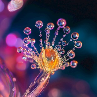 梦幻水珠绽放微观之美