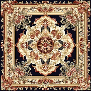 欧式复古花纹精美地毯图案