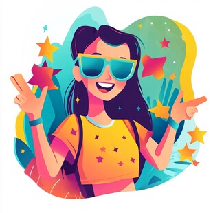 活力少女的欢乐夏日时刻