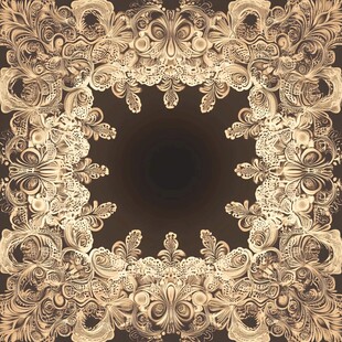 复古华丽花纹边框图案