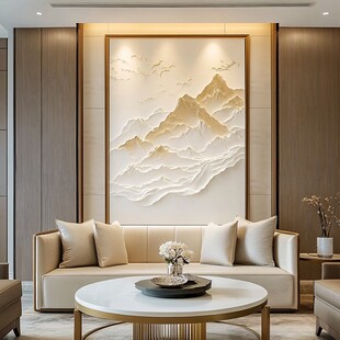 新中式客厅的山水艺术装饰