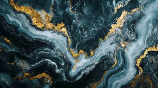 蓝金大理石纹理艺术背景