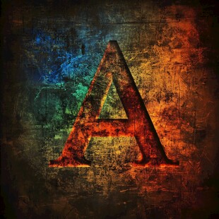 复古多彩字母A背景图