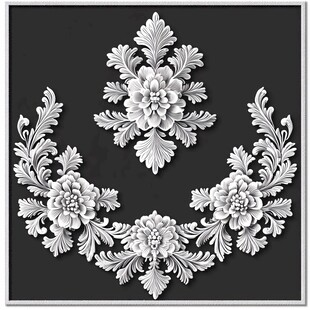 欧式浮雕花卉装饰图案