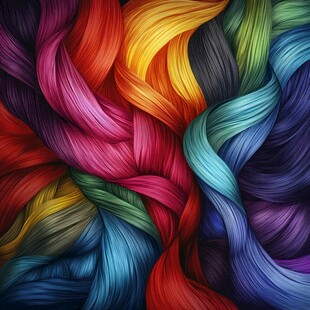 五彩斑斓的绚丽发丝