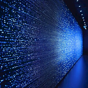 梦幻蓝色粒子数字光影墙