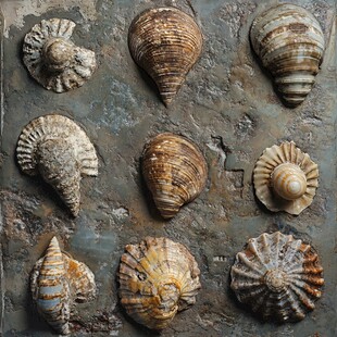 多样贝壳展示 自然之美