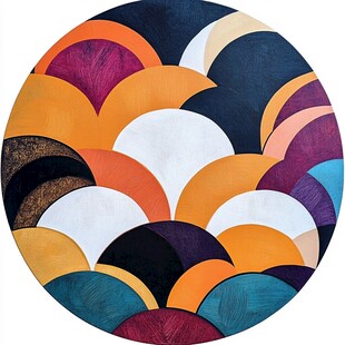 圆形多彩几何图案装饰画