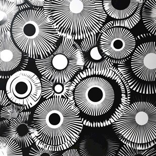 黑白放射状圆形图案纹理