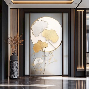 新中式玄关银杏叶艺术屏风