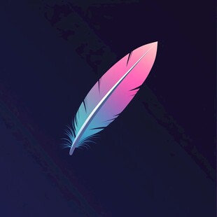 梦幻渐变彩色羽毛插画