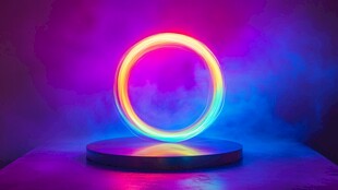 炫彩霓虹光环舞台展示