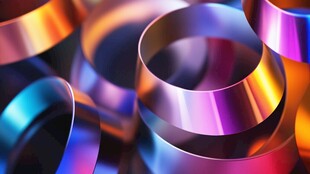 炫彩金属环形抽象艺术图案