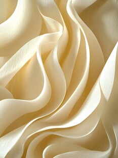 轻柔米黄色绸缎纹理特写