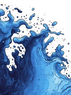 蓝色水花飞溅动态画面