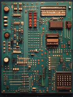 复古电路板细节特写