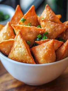 香脆三角炸饺 美味诱人